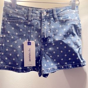 Denim shirts with polka dot integrated into denim